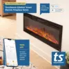 Smart Electric Fireplace - Border 50 "wide Wall Recessed 30 Realistic EmberColorsFlame Options 1500w Heater W/Thermostat - Black 5