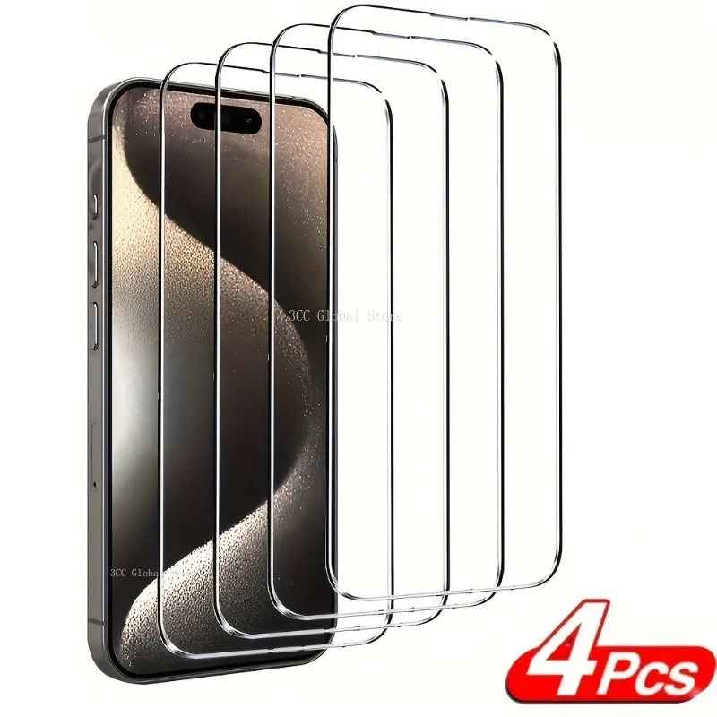 

Защитное стекло 9H для IPhone, закаленное стекло для IPhone 15 Pro Max 14 13 12 11 Pro Mini XR XS Max 6 7 8 14 15 Plus, 4 шт.