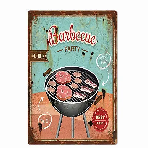 

Barbecue Master Dad's BBQ Zone Fast Food Retro Metal Tin Signs Pub Kitchen Home Grill Vintage Wall Decor 8x12 Inch azx-6