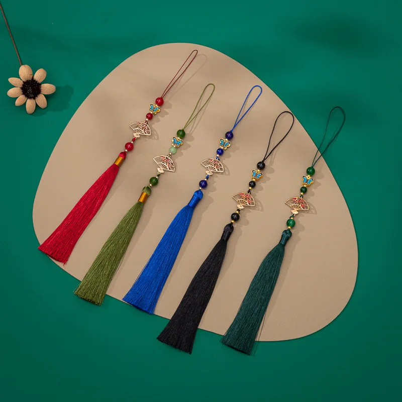 15cm 길이의 프린지 트림 태슬 스파이크 중국풍 한푸 프레스드 플래킷 앤틱 펜..