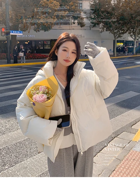 ITOOLIN-abrigo grueso de algodón con capucha para mujer, chaqueta