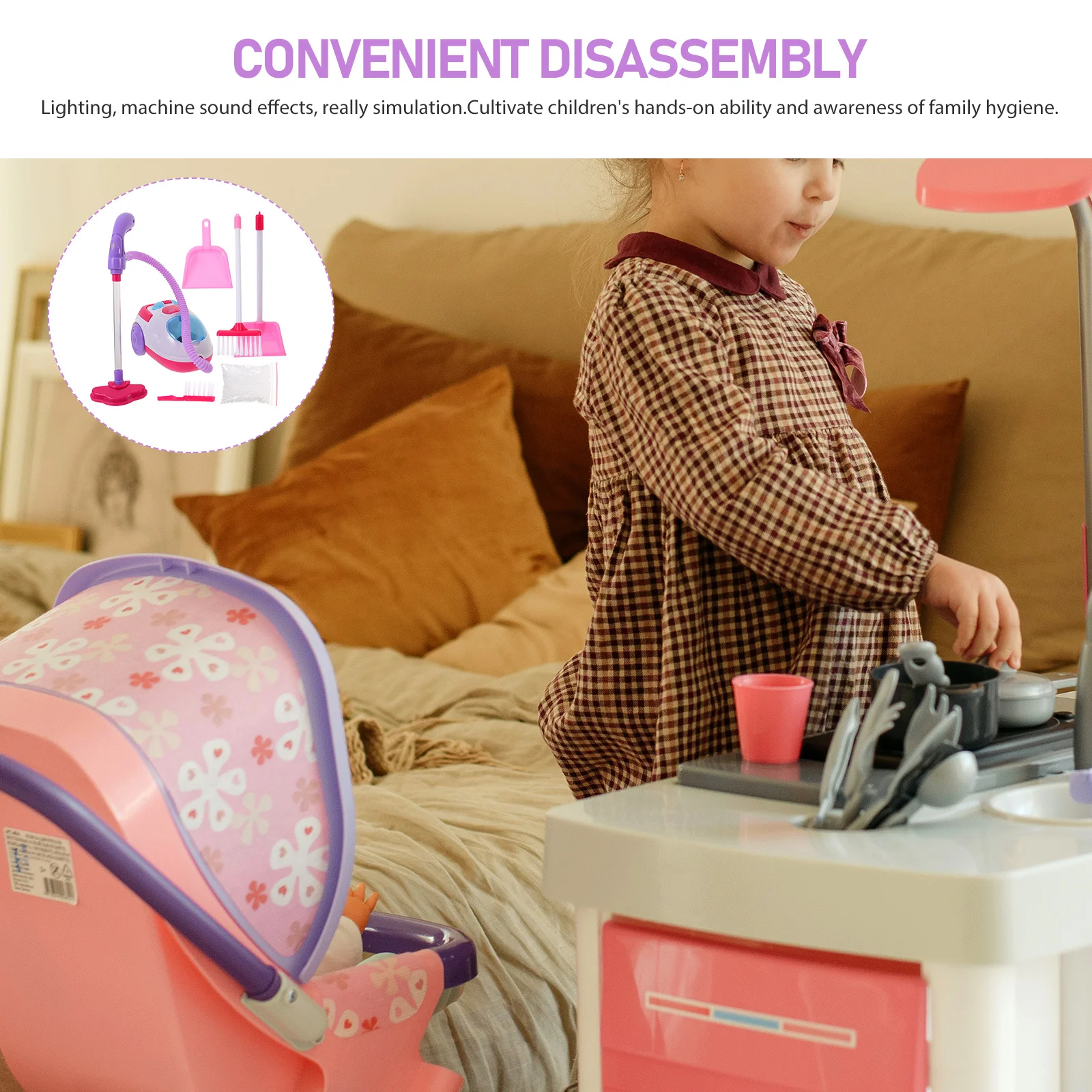 Clean Vacuum Cleaner Toy Child Toddler Toys Childrens Plastic Housekeeping Broom 4