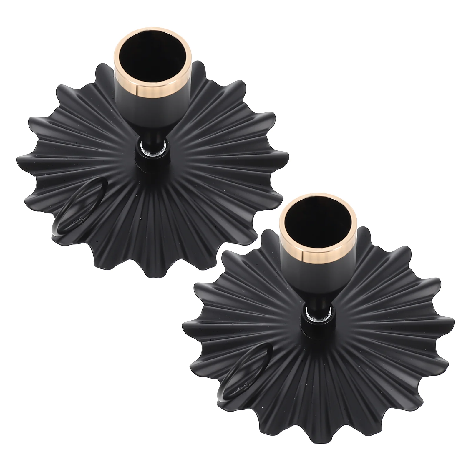2pcs Metal Candle Holders Retro Iron Candle Holders Elegant Handheld
