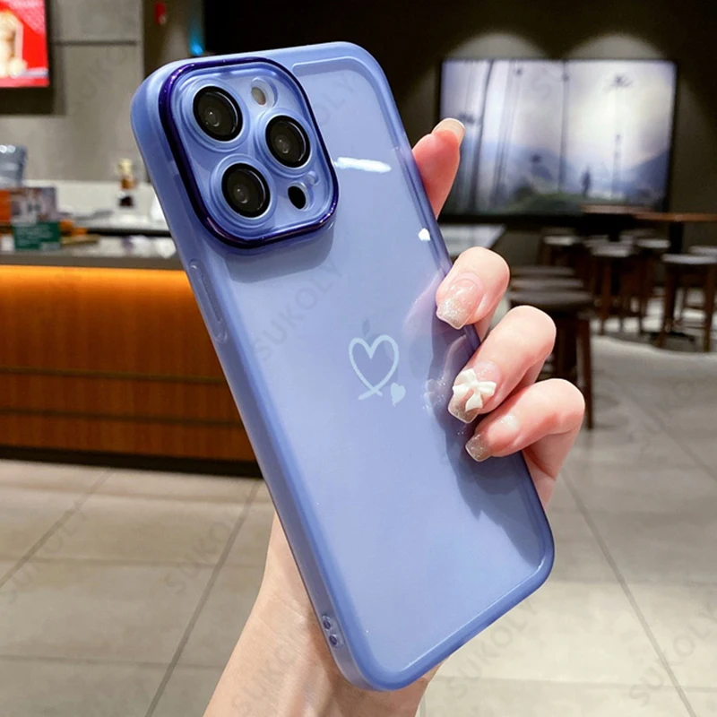 thumbnail image 1 of Transparent Cute Love Heart New Year Gift Silicone Phone Case For iPhone 15 Pro Max 14 Pro 13 12 14 Pro Max 11 Soft Back Cover, 1 of 5