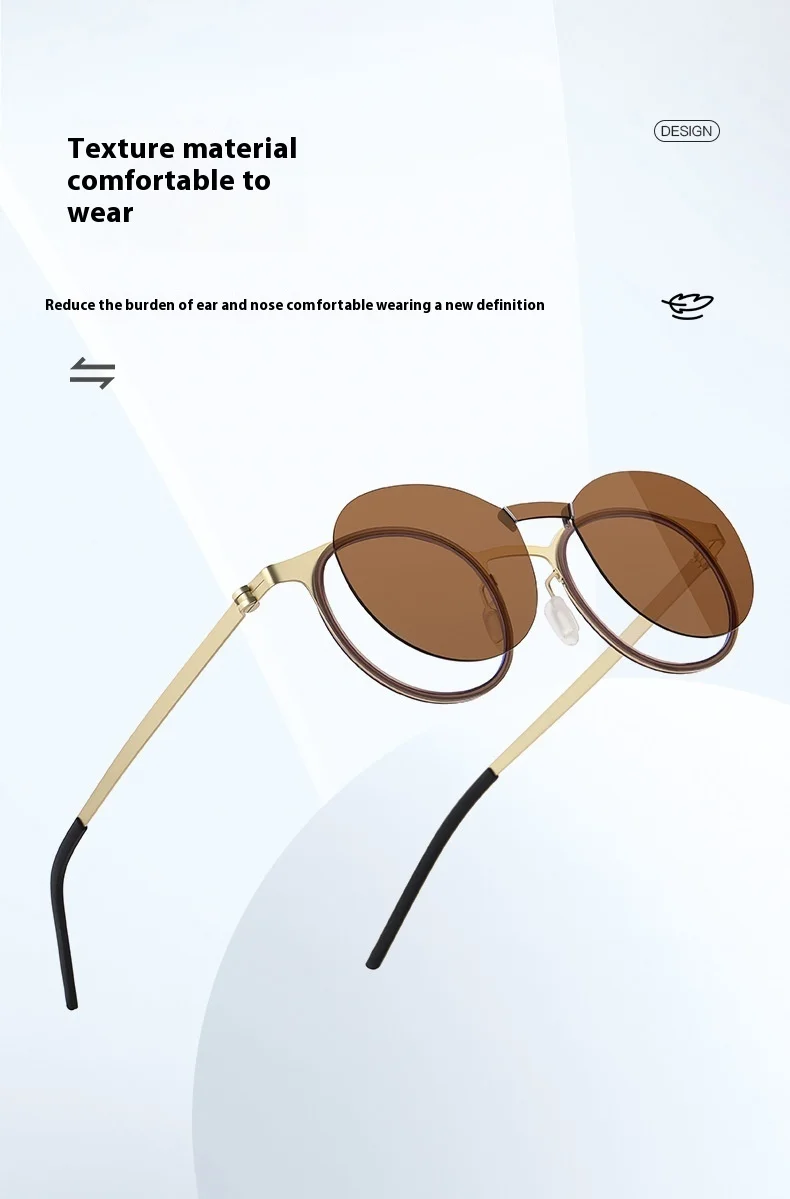 COHK Mode Runde Polarisierte Sonnenbrille Frauen Anti Blau Licht Magnetische Clip Gläser Rahmen Damen Optische Computer Brillen – Detail 6