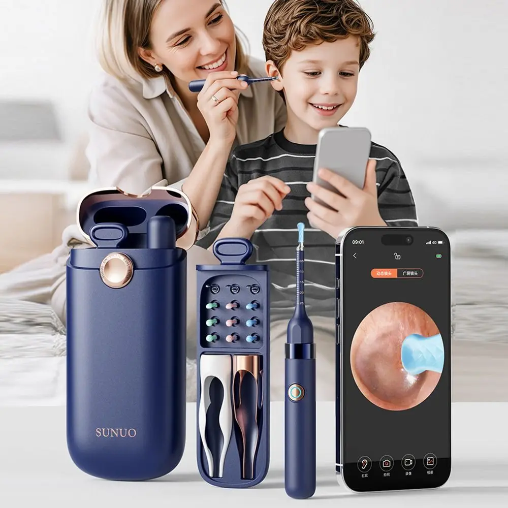 Hot EarSight Plus Smart Visual Ear Cleaner 6 LED Lights 1080P Ear Wax Removal Cleaner with tweezer Earpicks Ear Care