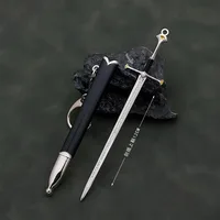 12cm Aragorn Narthil Sword Keychains LOTR Anduril Medieval Weapon Metal Katana Samurai Sword Keychain Ornaments Toys collections 2