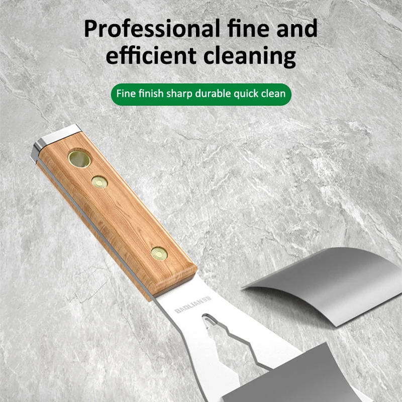 Stainless Steel Putty Knife with Wooden Handle Scraper Shovel Paint Tools Construction Tools Household Industrial Cleaning