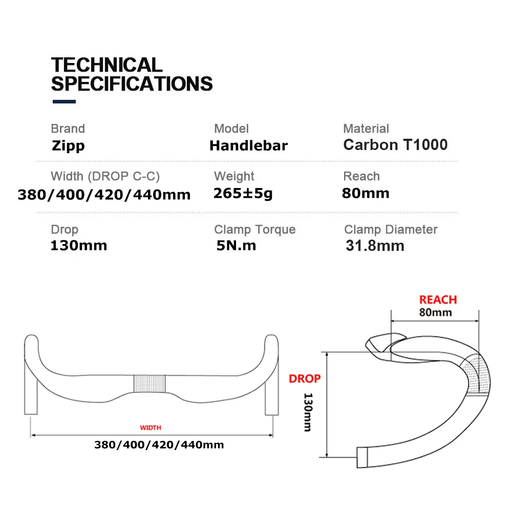 Full Carbon Bicycle Handlebar Road Bike Handlebar Aero Drop 31.8*400/420/440mm bicycle handlebar