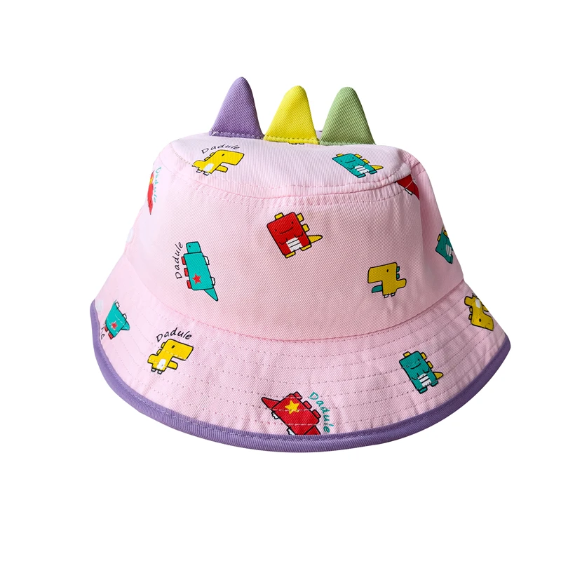 

Детская летняя шляпа для маленьких девочек и мальчиков, кепка рыбака, мультяшный динозавр, хлопковые детские шапки для малышей, пляжная шляпа от солнца