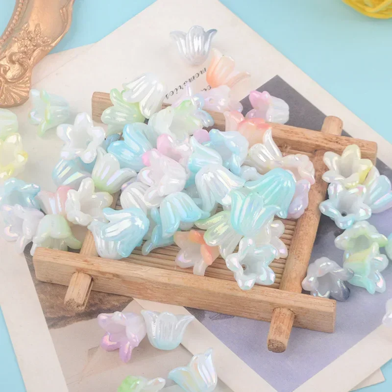 50PCS  Convallaria majalis Design Loverly Resin Charms For Diy Embellishments Craft Fashion Cute Jewelry Making 1hole