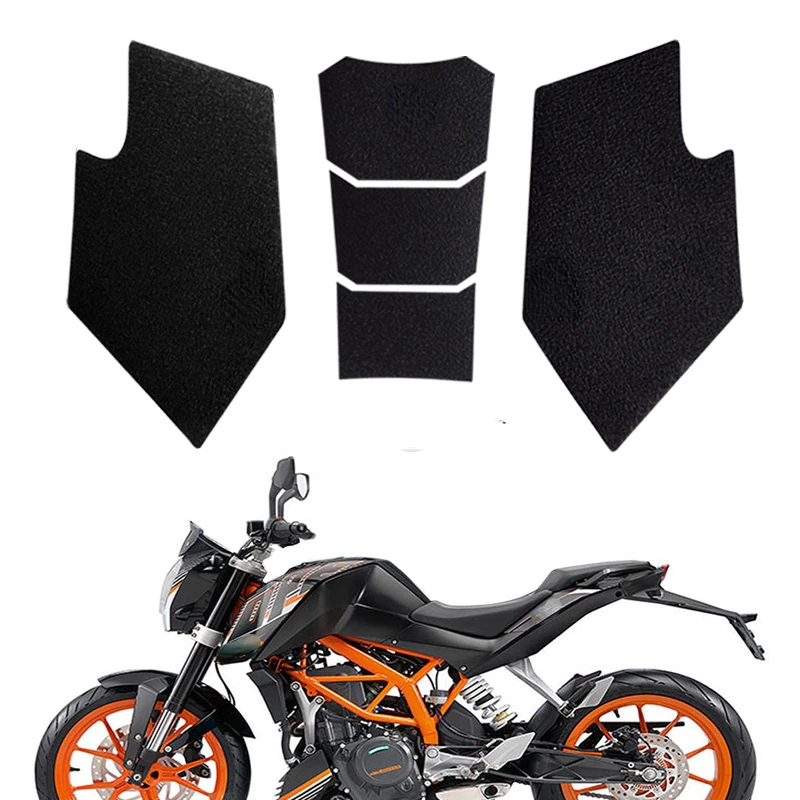 Motorcycle Black Rubber Traction Pad Tank Grip Knee Fuel Side Grips Decals for KTM DUKE 390 200 125 2013-2016 2014 2015 