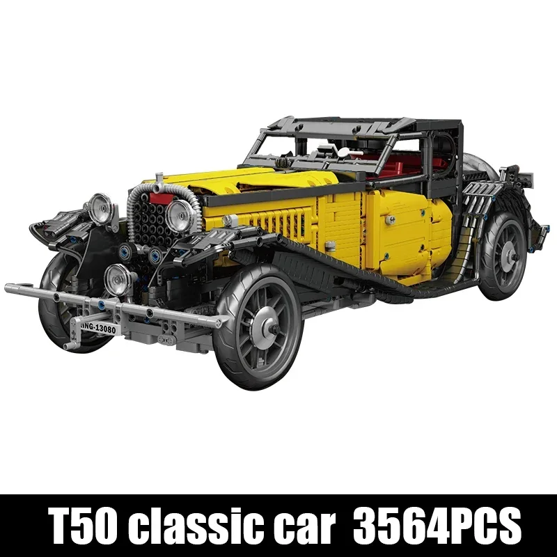 

MOULD KING 13080 Technical Building Blocks The MOC T50 Vintage Car Assembly Bricks Car Model Toys For Adult Boy Christmas Gifts