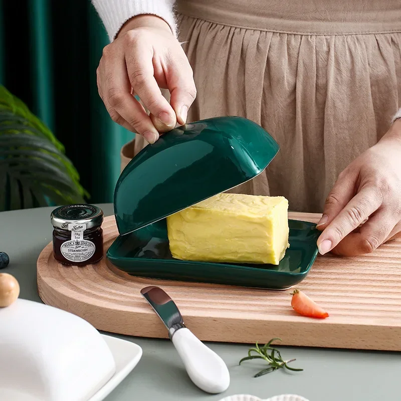 Light Luxury Cheese Storage Case Butter Keep Fresh Box Lid Butter Dish Multipurpose Home Kitchen Food Container Organizer butter storage box 4133887