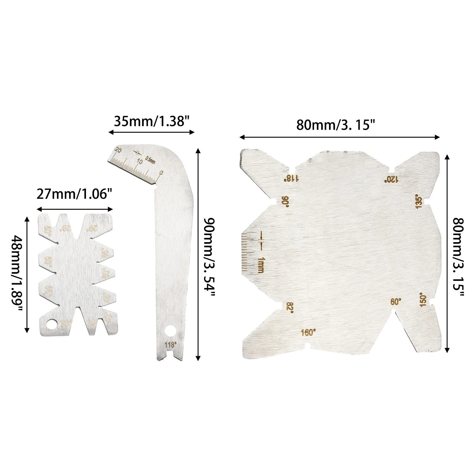 

Токарный инструмент, манометр, 3 шт., угловой манометр для сверл, точильный инструмент, S/S, проверка, измерение, измерение, инструменты для физических измерений