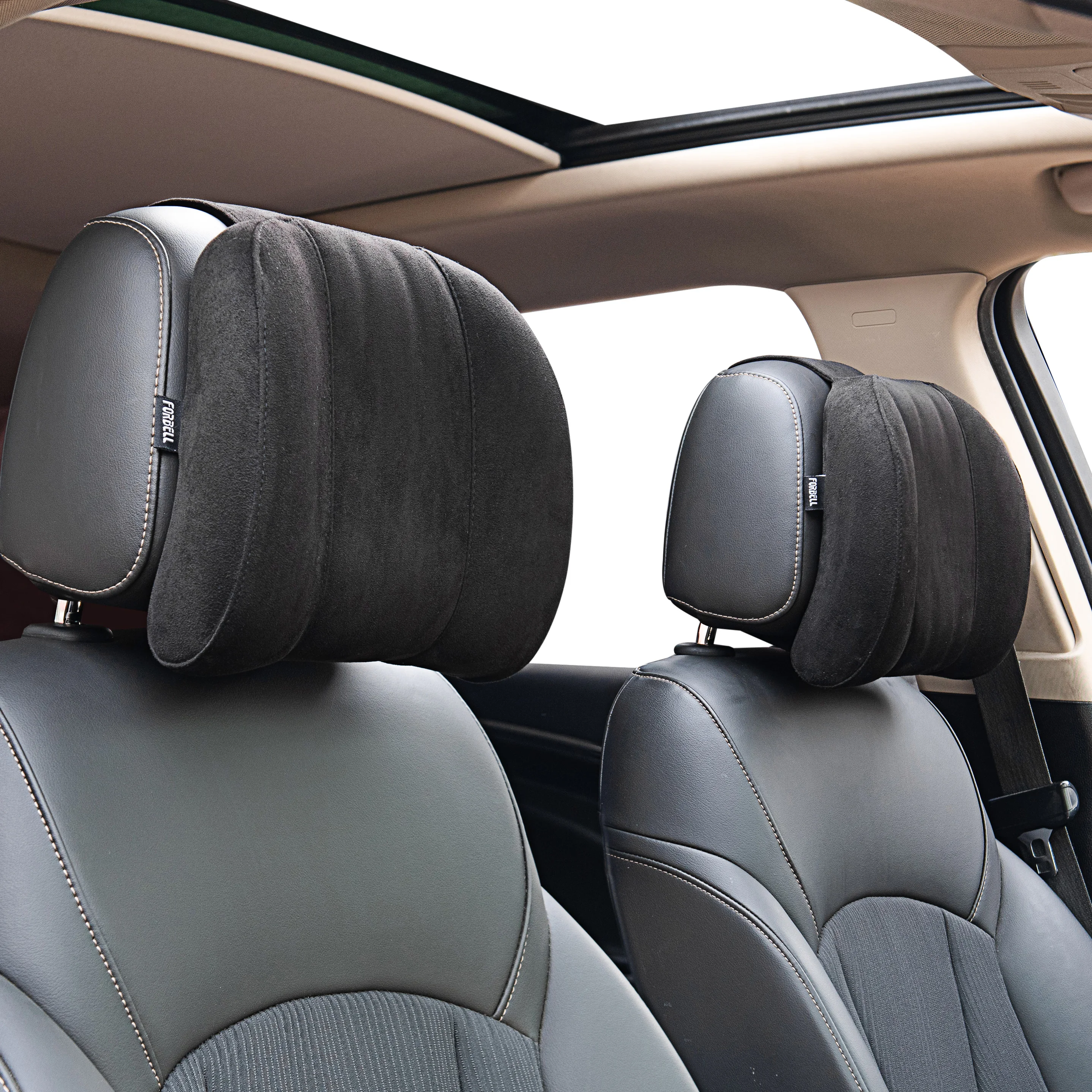 Car Headrest Pillow Memory Foam Suede Fabric Forbell