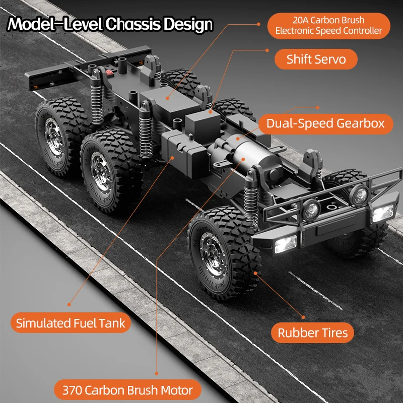 Jjrc C8823 1:18 6x6 Off-Road Rc Car -Metal Chassis Crawler