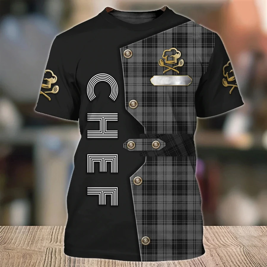 

Chic Chef Clothing 3d Print Men'S T-Shirt Pastry Kitchen Cooking Oversized Tops Breathable Dirty Resistant Short Sleeve Man Tees