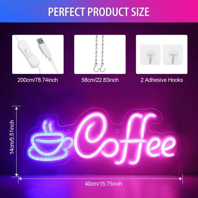 Insegna Al Neon A LED A Forma Di Biscotto - Luce Decorativa USB Per Cucina, Bar O Casa - Foto 10