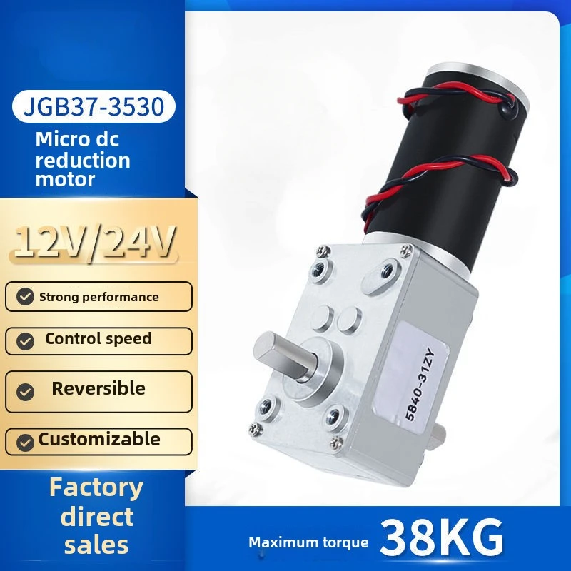 5840-31zy DC 12V Motor – Doppelwelle, Lang, 33 Mm, Ganzmetall – 12–470 U/min, Rückwärtsgang, 12V
