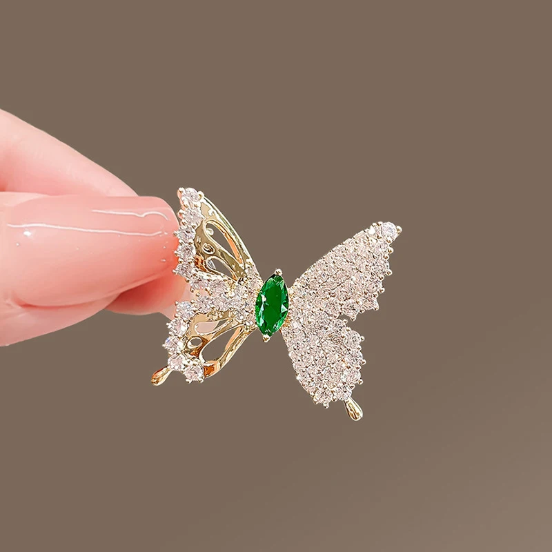 Large Crystal Rhinestone Butterfly Brooch - Elegant Lapel Pin For Women - View #4