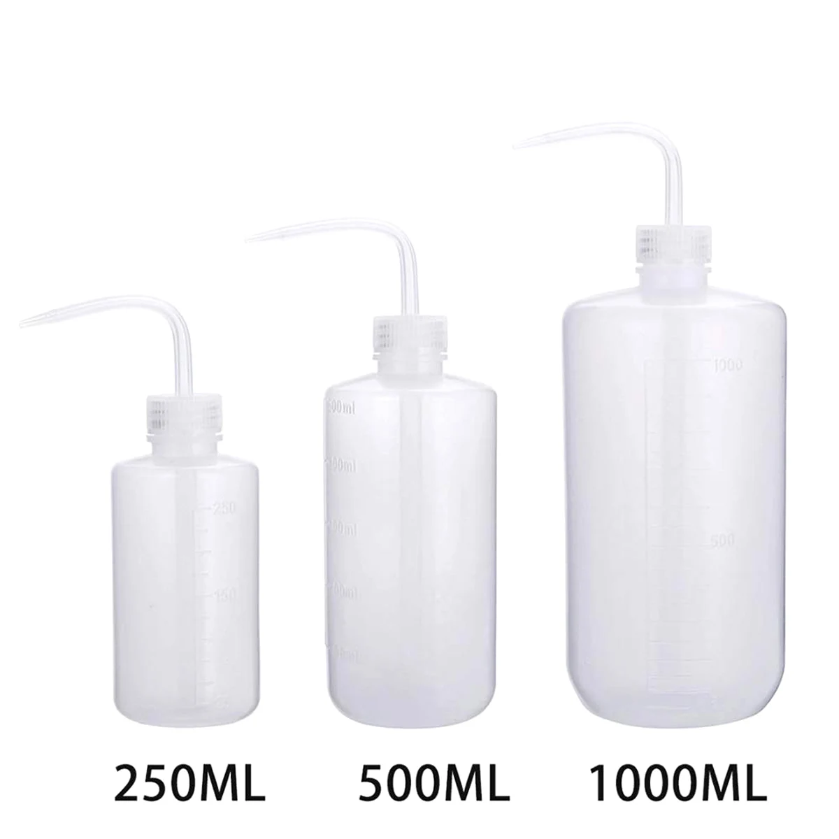 Water bottle Jam squeeze bottles Condiment bottles 250/500/1000ml Capacity Tattoo Wash Clear White Plastic Squeeze Bottle Laboratory Measuring Bottle