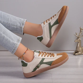 Women Buckle Sneakers 2025 Luxury Flat Loafers Comfortable Slip on Soft Female Sneakers Lightweight Outdoor Shoes for Women