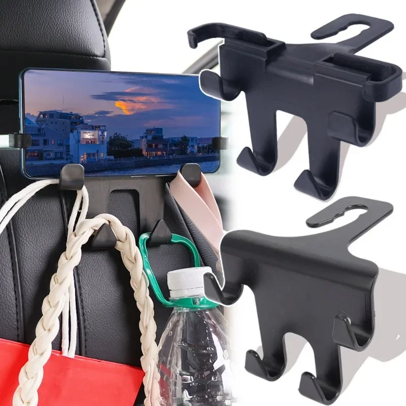 Multifunctional Car Headrest Hook Universal Car Rear Seat Back Hidden Storage Holder Adjustable Height Car Interior Accessories