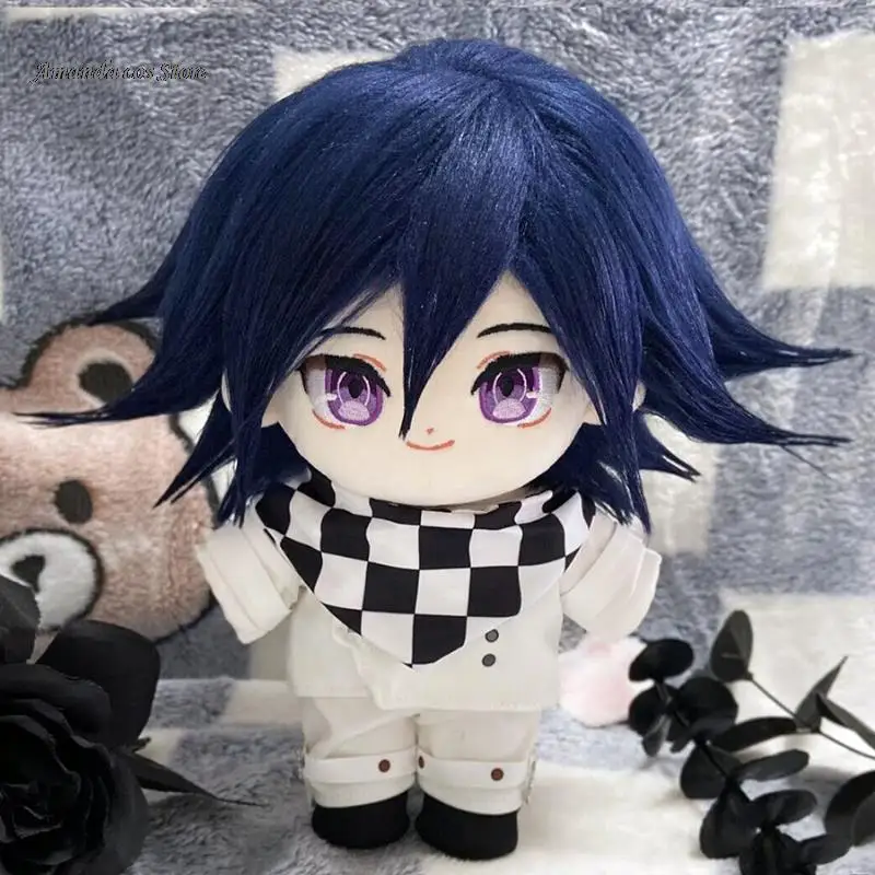 

Anime Game Danganronpa Kokichi Oma Kawaii Cosplay 20cm Plush Stuffed Doll Dress Up Clothing Cartoon Plushies Outfit Pendant Gift