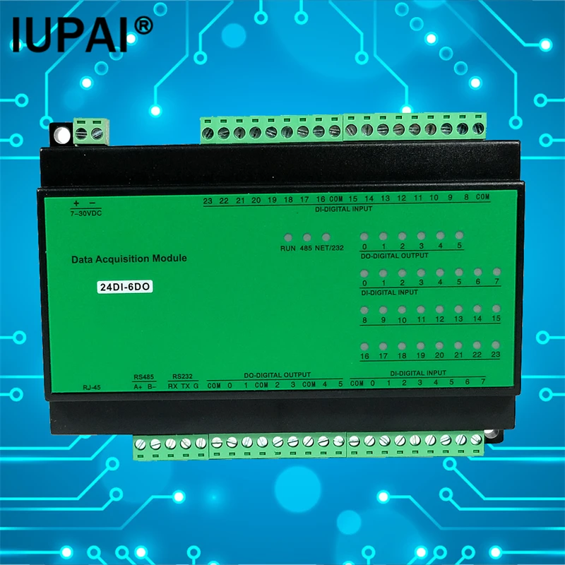 

24DI-6DO switching input 6-channel DO relay output Ethernet TCP module Modbus controller Industrial Automation Contorl Module