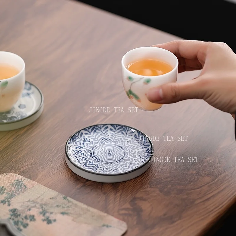 Chinese Bakelite Water Suction Pot Bearing Household Circular Teapot Pad Small Dry Brewing Tea Tray Traditional Tea Accessories