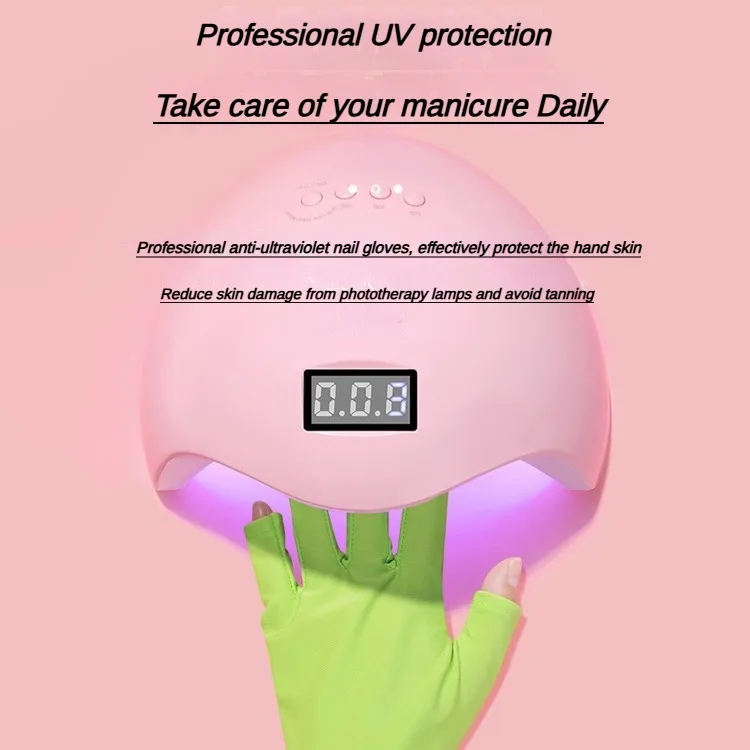 

Nail Art Glove UV Protection Glove Anti UV Radiation Protection Gloves Protecter For Nail Art Gel Led Lamp Manicure Tool