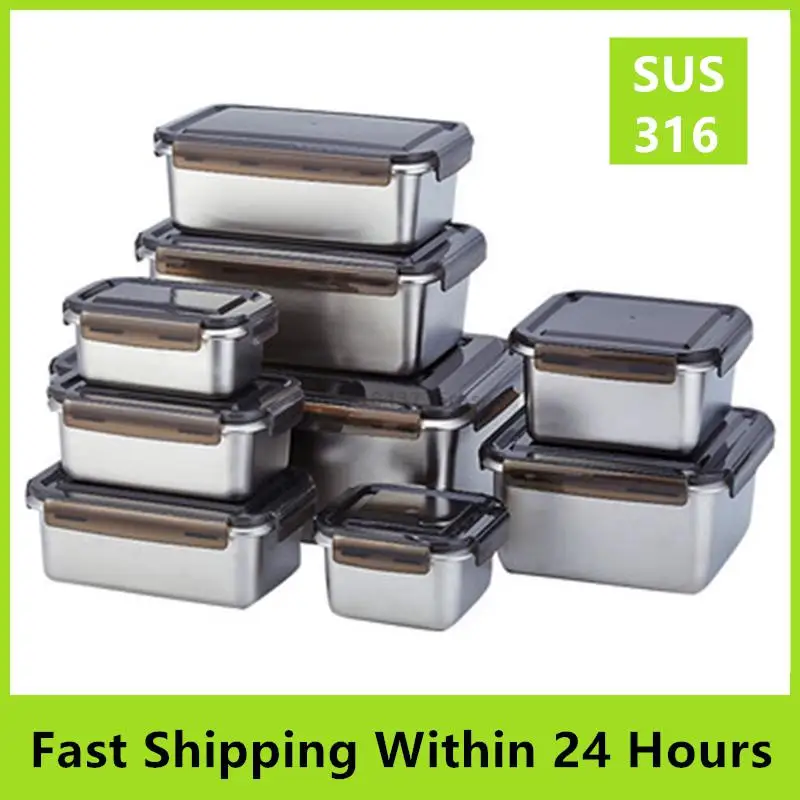 

Портативный Ланч-бокс для микроволновки, 316 пищевой контейнер из нержавеющей стали для сохранения свежести продуктов, контейнер для ланча в холодильнике, контейнер для хранения TT