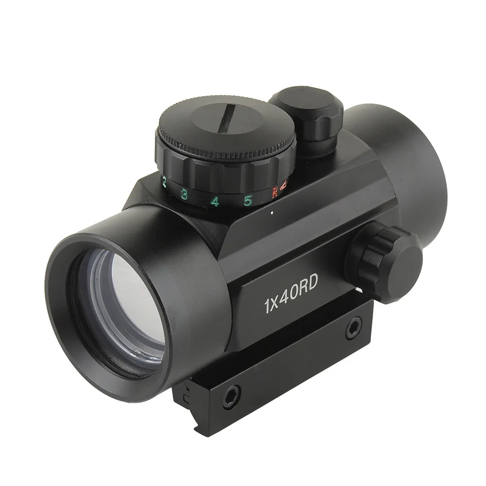 

1X40RD Rifle Scopes Telescopic Sight Red Green Dot 11mm / 20mm Pistol Holographic Optic Sights For Airsoft Air Guns