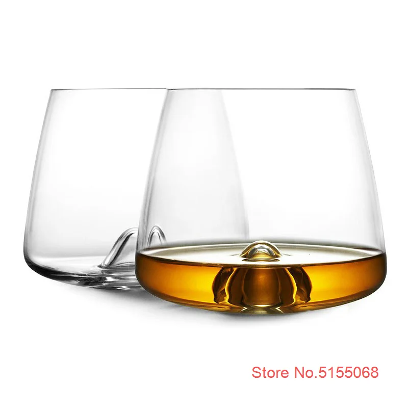 Whiseddy Crystal Scotch Whiskey Glass Rocks Glasses Tumbler Eddy Bottom Swirl Designer Wine Cup for Bar Verre Whisky Shot Glass