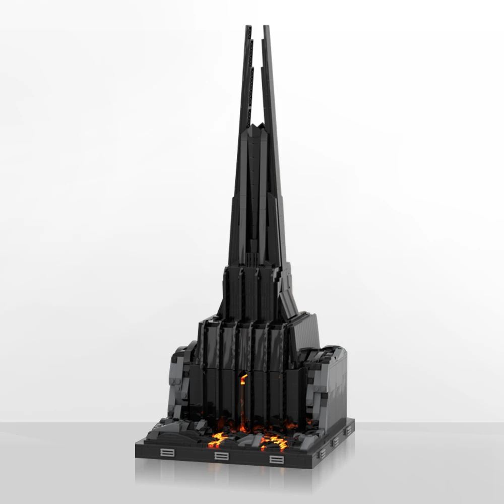 Gobricks Moc Black Architecture Villa Fortress Vader Building Block Set World Of Warcraft Dark Castle Education Brick Kids Toys