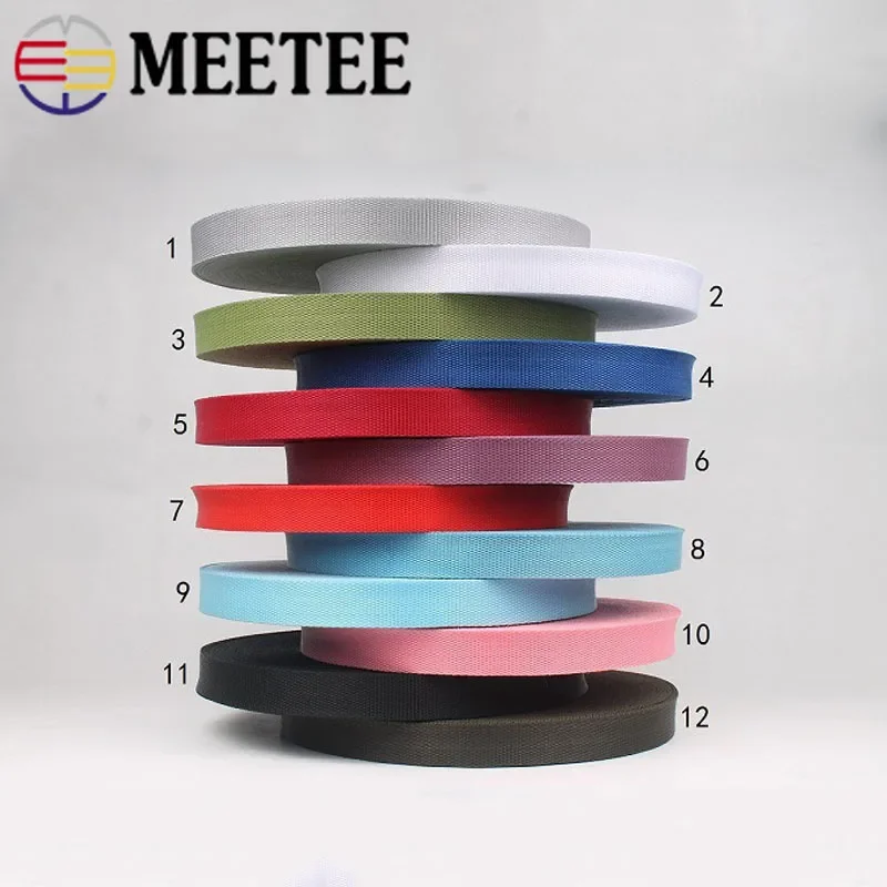 

Meetee 1roll=45M 10mm Polypropylene PP Webbing Ribbon Bag Belt Strap for Garment Sewing Tapes Accessories DIY Craft