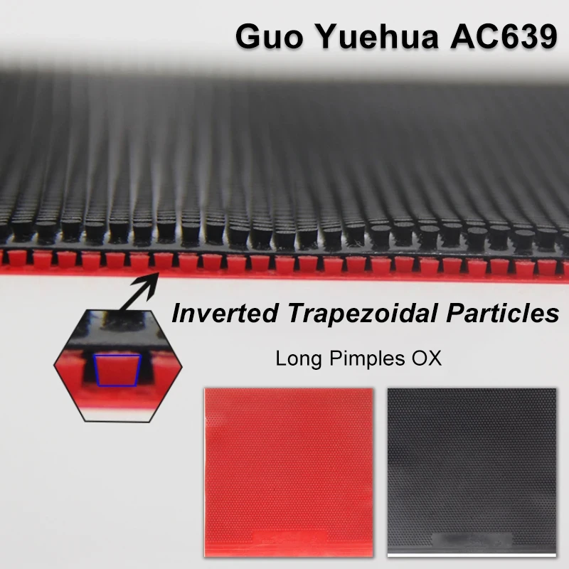 Table Tennis Rubber Guo Yuehua AC639 Inverted Trapezoidal Particles Table Tennis Rubber Long Pimples OX without Sponge
