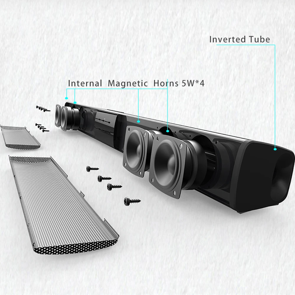 Bluetooth 5.0 Soundbar Speaker BS-28B Stereo Surround Sound Home Cinema System F