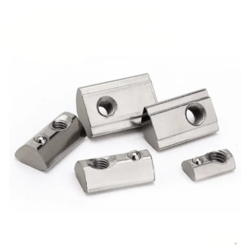 t spring nuts sliding t nut furniture t nut inserts 50pcs 20 Series Roll-in T Spring Nuts M3 M4 M5 M6 For Aluminum Profiles Groove 6
