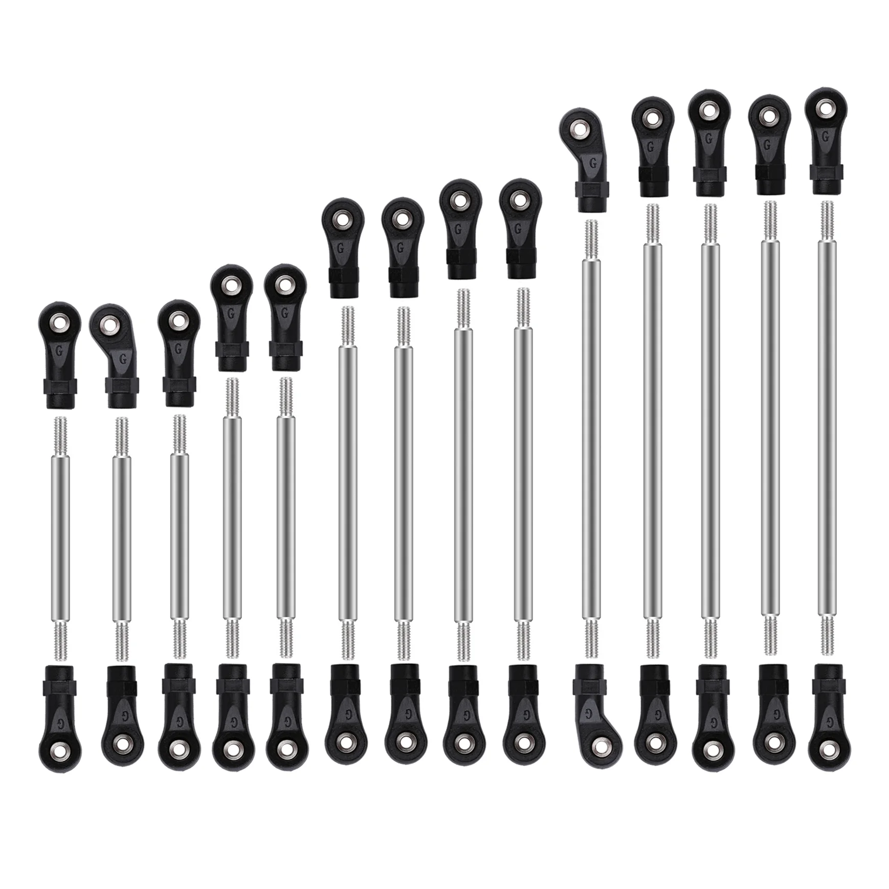 

14pcs Stainless Steel Links Linkage Pull Rod Rod End for Traxxas TRX6 G63 1/10 RC Crawler Car Upgrade Parts Accessories