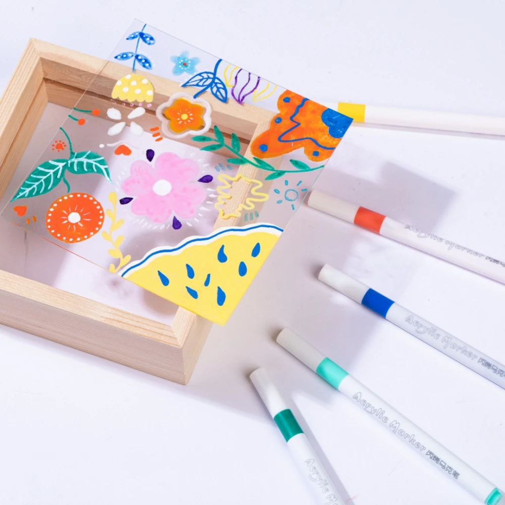 Acrylic Paint Markers 12/24/36/48/60/80 Colors Acrylic Paint Pens Markers Wood Rock Painting Canvas Stone Glass Metal Ceramic Surfaces DIY Crafts