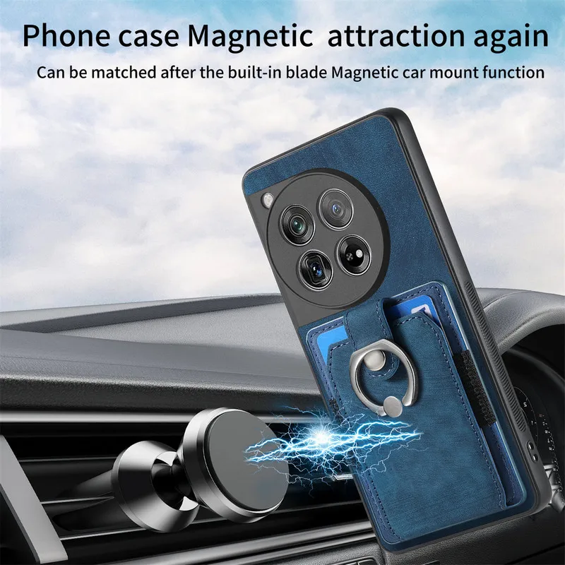 Luxury Magnetic Back Cover with Leather Card Holder