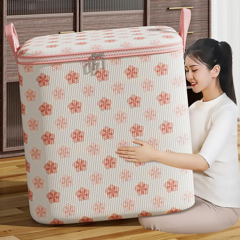 Foldable Clothes Storage Bag Wardrobe Dustproof Closet Organizer  With Handle Quilt Blanket Pillow Quilt Storage Container Bag 3
