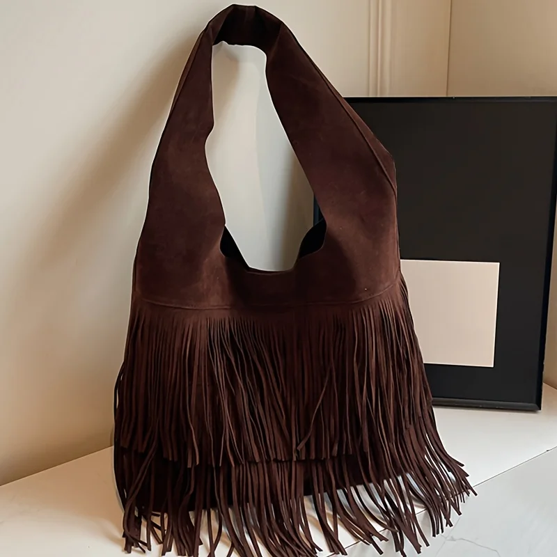 Perfect Lily Women's Tassel Tote Bag with Closure & Fringe Detailing Handbag Shoulder Bag for Work School Travel Christmas Gift 7