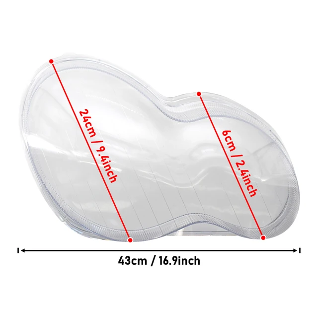 Cubierta De Faro Para Mercedes Clase C W203 (2001-2007) - Lente Transparente, Policarbonato, Lado Derecho