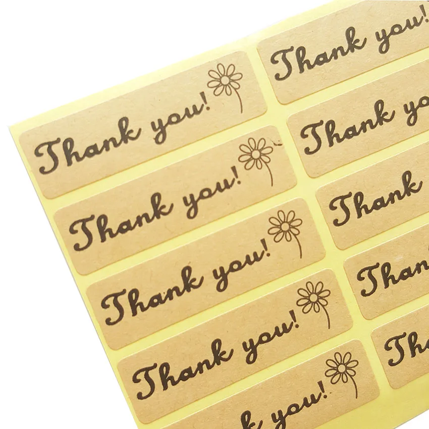 

100 шт./партия, декоративные наклейки «Thank You»