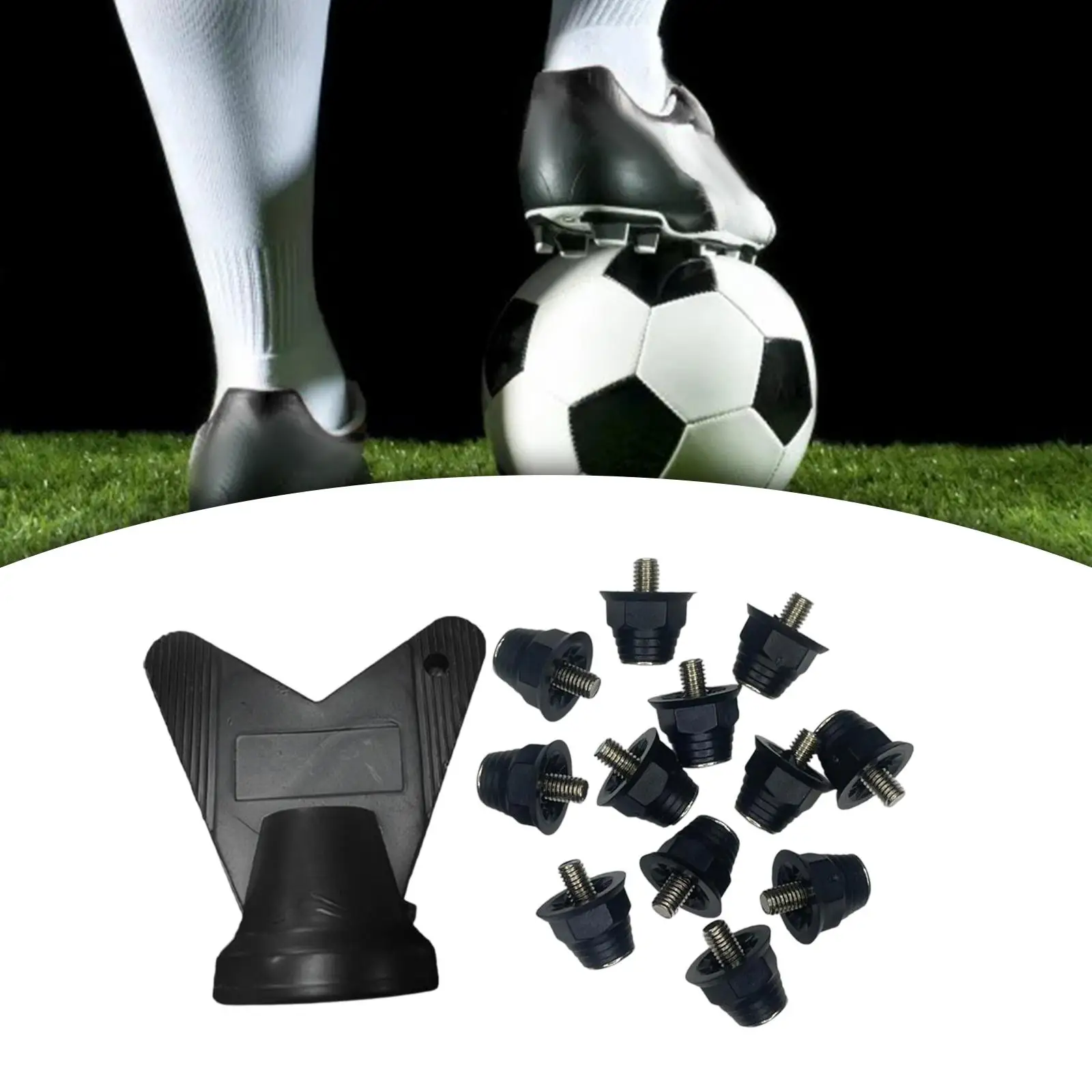 12x Football Shoe Spikes Portable Rugby Shoes Studs for Training Competition