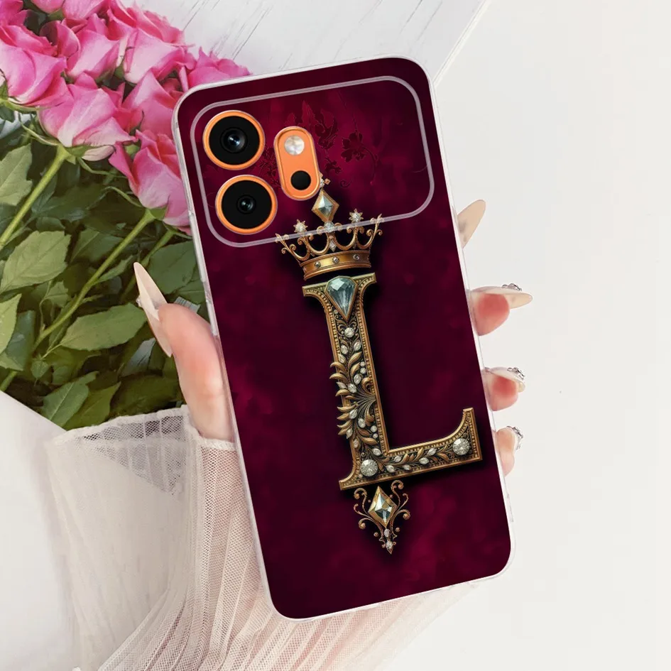 Fashionable Crown Initials Silicone Phone Case Cover, Soft and Stylish