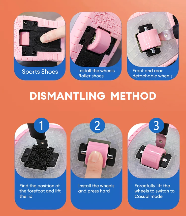 Description Picture 2 of itemGirls' Walking Shoes Shoes Will Shine Skates New Outdoor Running Pulley Fashion Children's Girl's Sneakers